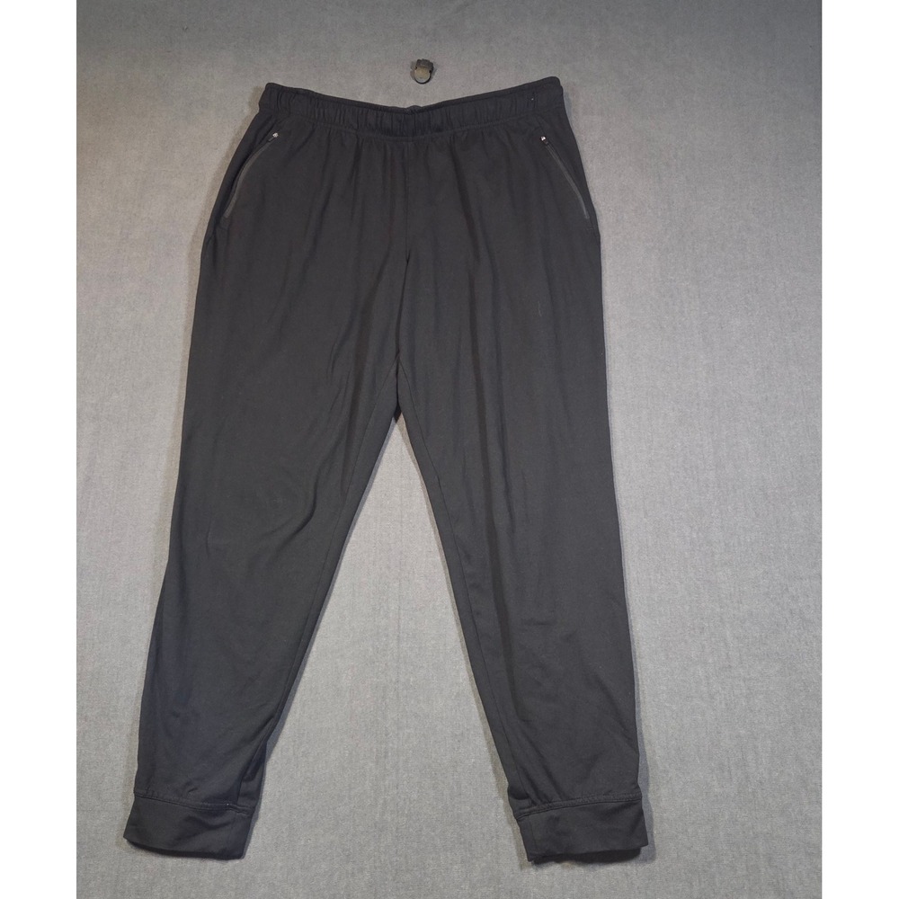 Mondetta Jogger Pants Mens XL Black Performance Stretch Zipper Pockets Cuffed